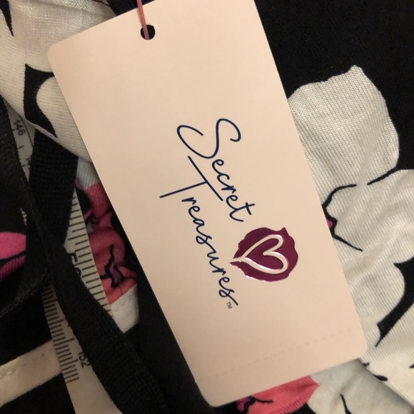 SECRET TREASURES Womens Sleep Shorts Size Large 12-14 Floral Pockets New - Picture 3 of 6